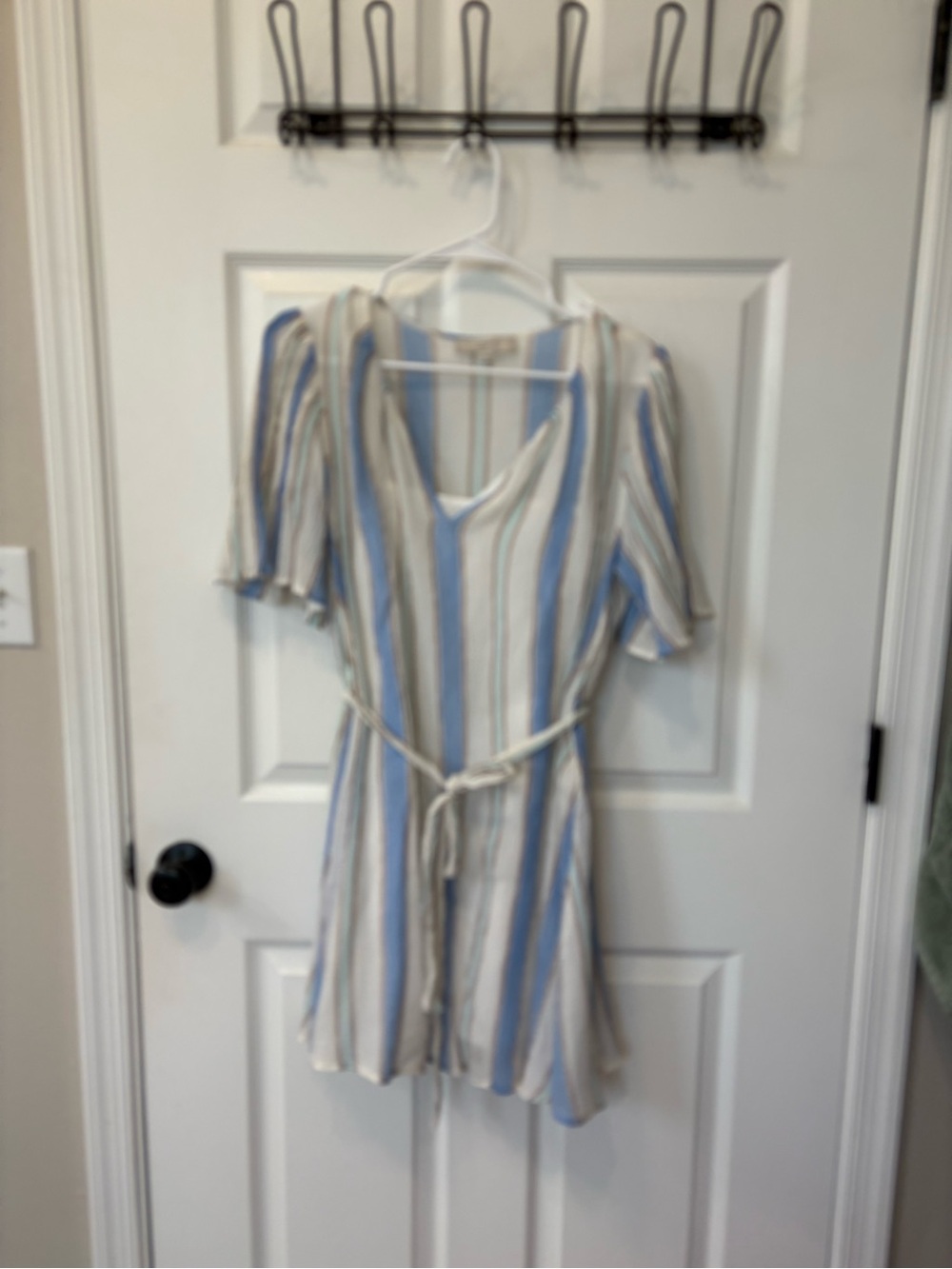 LOFT Blue and White Striped Mini Dress
